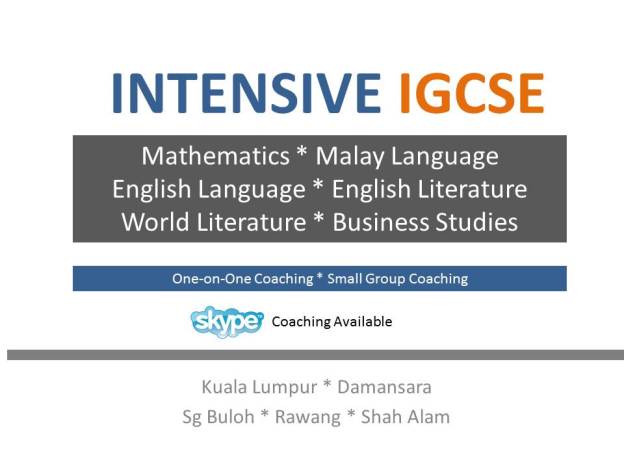 INTENSIVE IGCSE promo all subjects